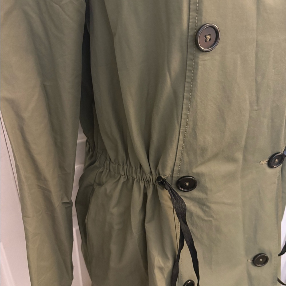 Kate Spade Olive Double-Breasted Trench Coat - Picture 3 of 12